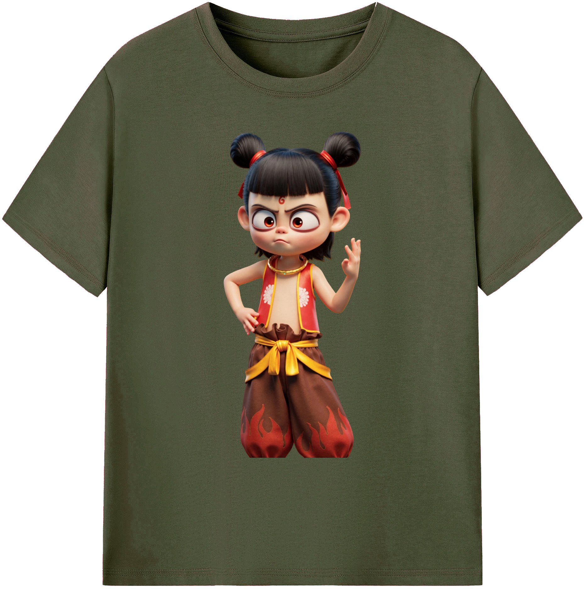 （画像用） Ne Zha 2 ナタ 魔童の大暴れ 綿100％ メンズ半袖Tシャツ｜肌触りやわらか＆通気性